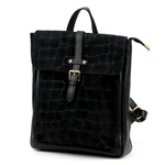 Skórzany plecak damski Luka 26-150 CROCO z klapą