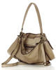 Torebka skórzana na ramię z kieszonkami safari leather bag - MARCO MAZZINI beż taupe