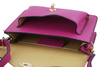 Torebka damska wizytowa skórzana - Fuksja