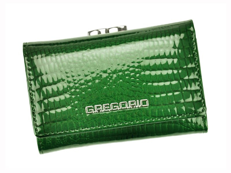 Lakierowany mały zgrabny damski portfel Gregorio