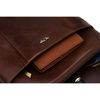 Dwukomorowa, brązowa listonoszka męska ze skóry naturalnej - Peterson
