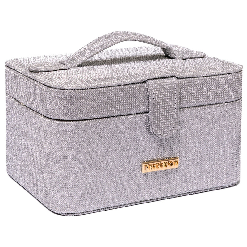 Srebrna szkatułka na biżuterię zamykana zamkiem magnetycznym - Peterson