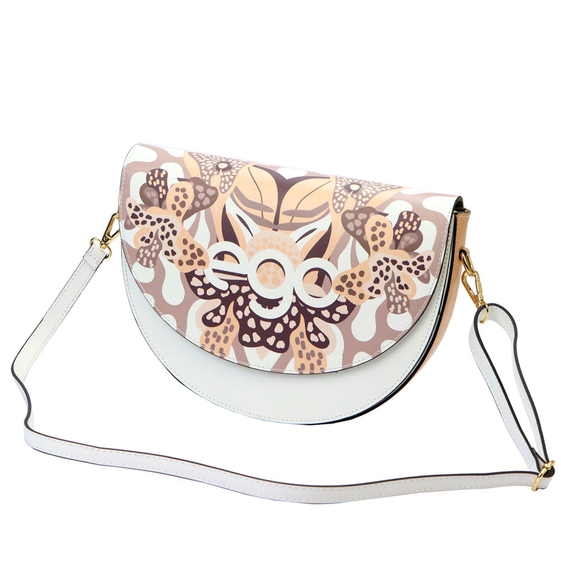 Damska listonoszka skórzana kwiatowy motyw od EGO