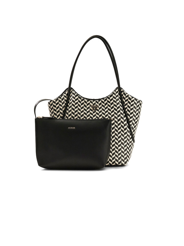 Damska torebka tote Guess HWWG76 91230 czarna wielokolorowa