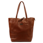 MiaMore Skórzana damska shopperbag duża torabka na ramię z kieszenią