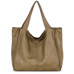 PELLE LAVATA Damska Skórzana Torebka ShopperBag A4 Old Look Minimalistyczna