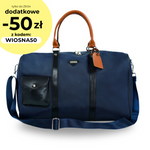 Duża torba podróżna weekendowa z nylonu Solier FB49 Barrley granatowa