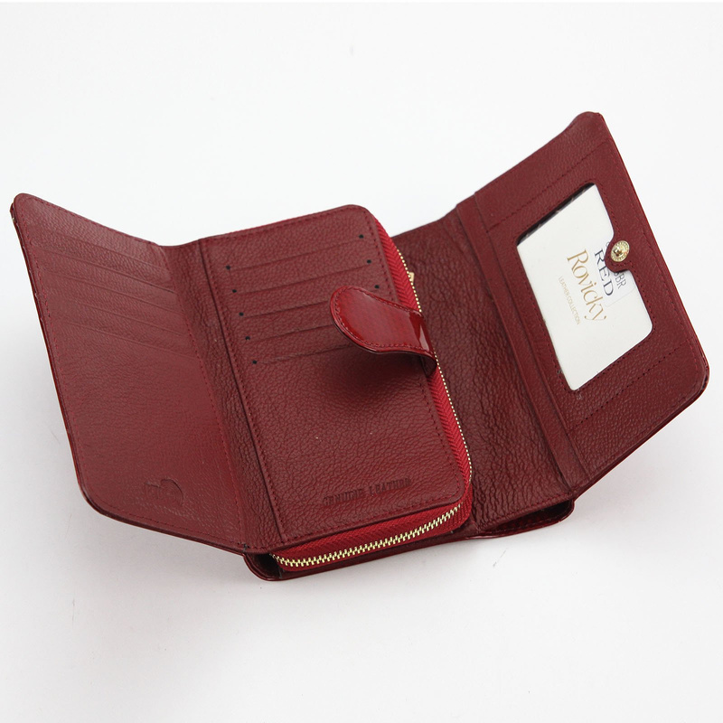 Rovicky damska portmonetka skóra naturalna lakierowana podłużny portfel