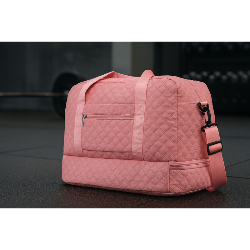 Różowa, treningowa torba wykonana z poliestru, dwukomorowa - Peterson