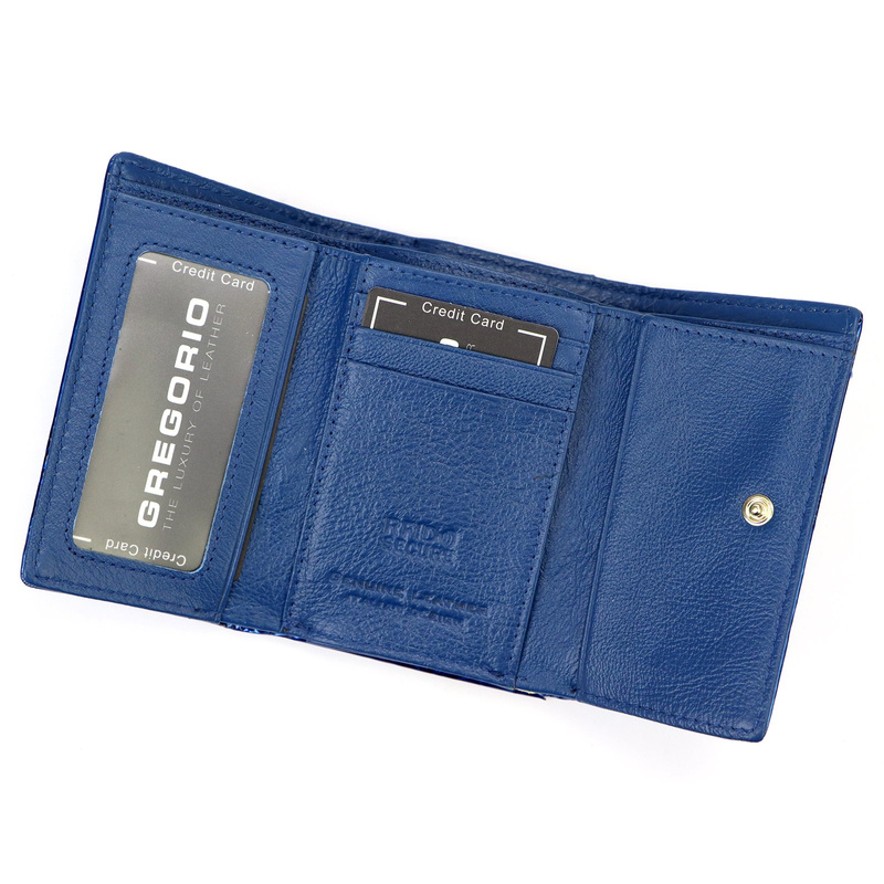 Gregorio damski portfel lakierowany skórzany pojemna portmonetka w motyle