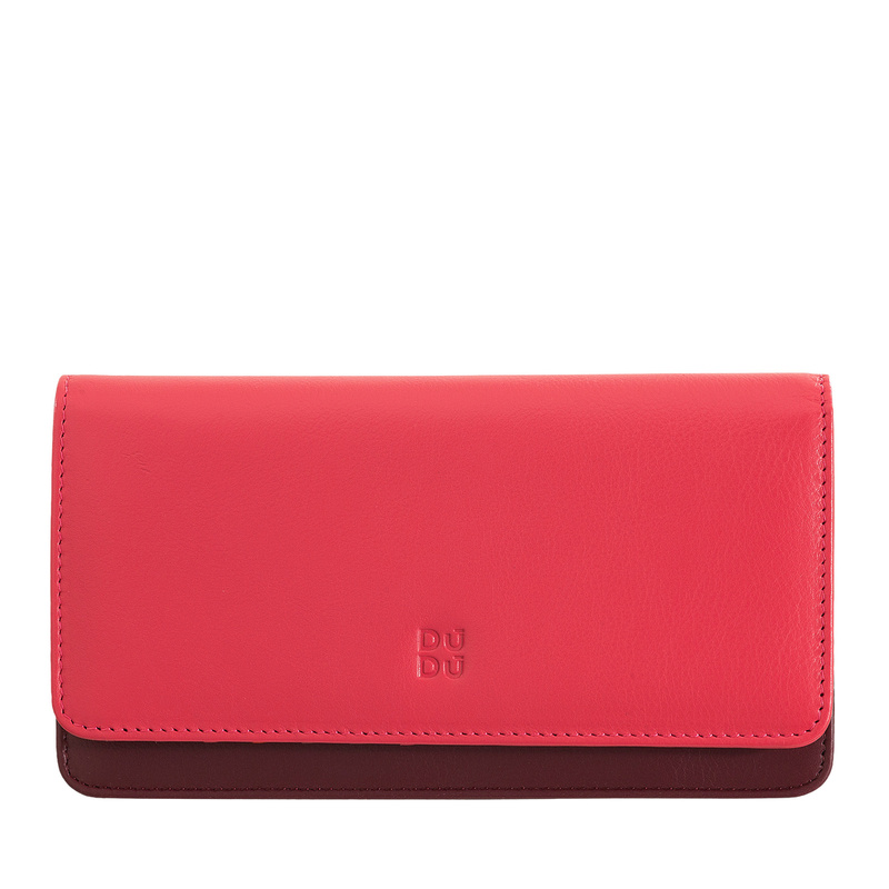 DUDU portfel damski skóra naturalna podłużna portmonetka zatrzask