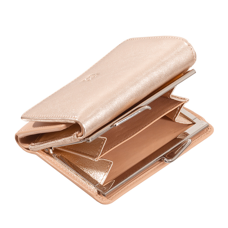 DuDu portmonetka damska skóra naturalna mały portfel kompaktowy zatrzask