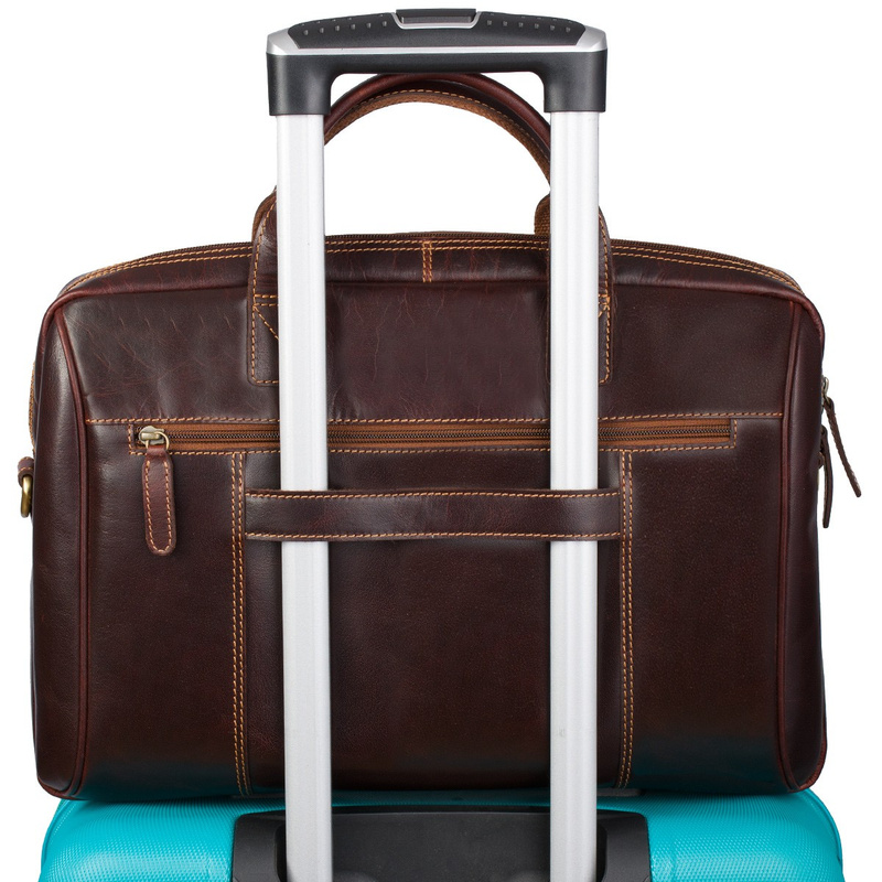 Torba męska skórzana na ramię laptopa duża koniakowa biznesowa Beltimore N01