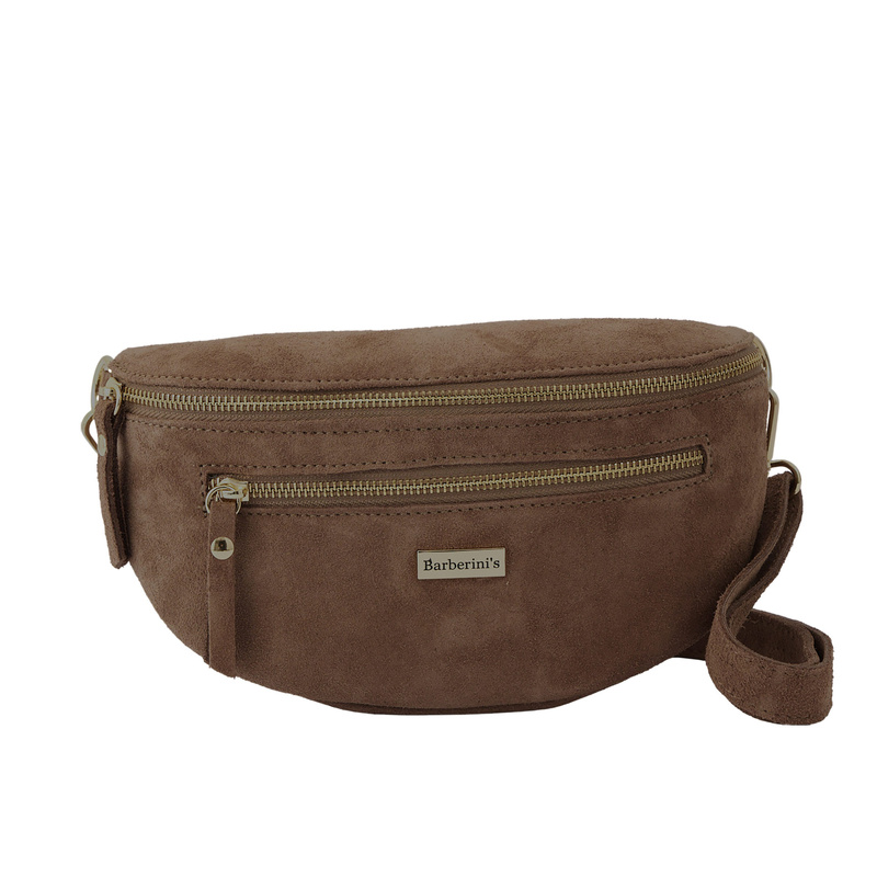 Zamszowa nerka damska Barberinis - Beżowa ciemna