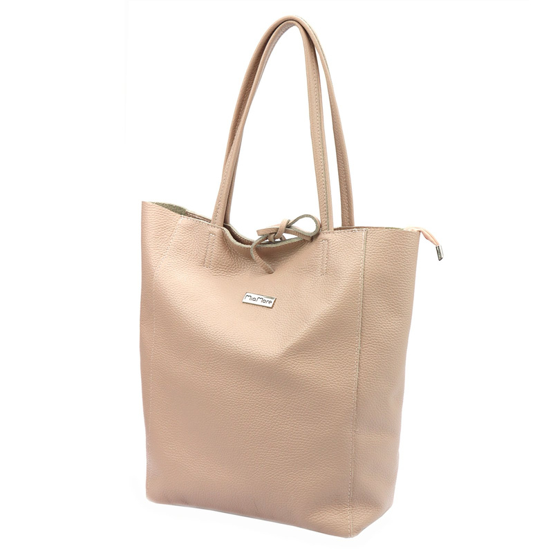 Skórzana damska shopperbag z kieszenią od MiaMore