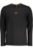 CZARNY MĘSKI T-SHIRT Z DŁUGIM RĘKAWEM HUGO BOSS