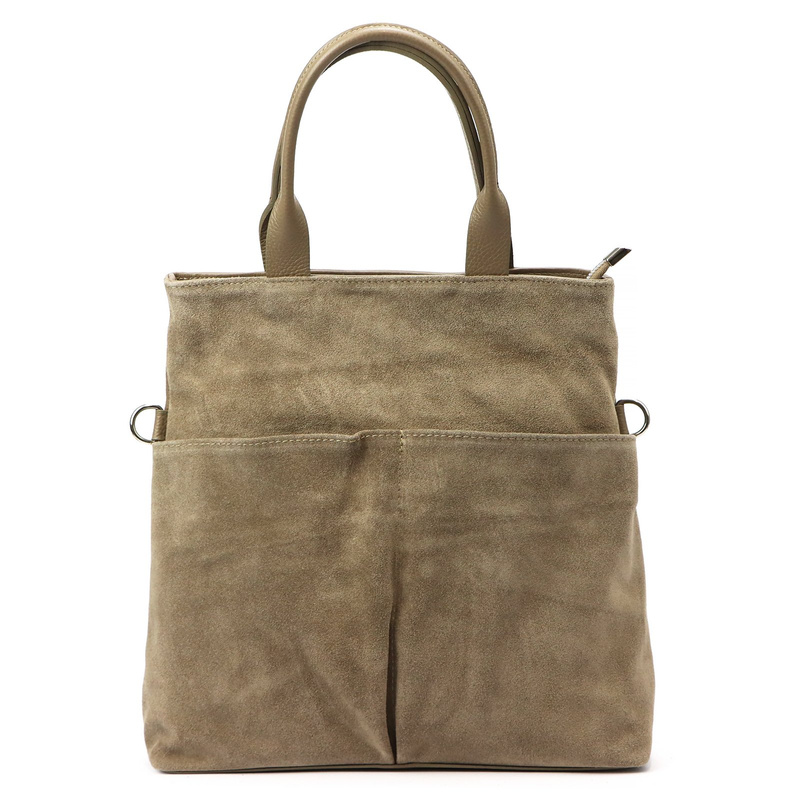 Vera Pelle damska torebka na ramię skórzana shopperbag z kieszeniami duża