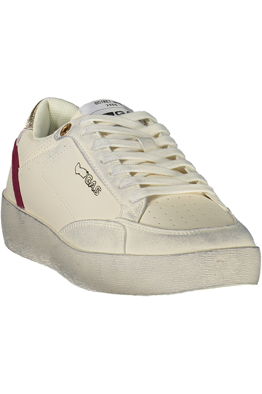 Białe sneakersy damskie GAS Gaw 624611 – złote detale