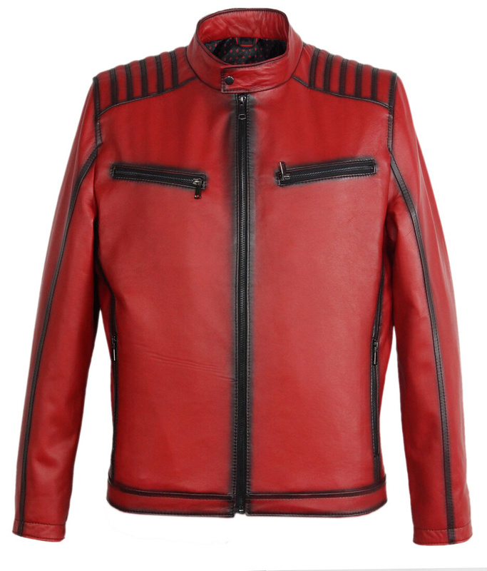 Bukowski Kurtka skórzana męska zapinana na zamek pilotka casual