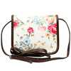 Skórzana damska listonoszka torebka przez ramię w kwiaty Gregorio