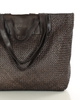 Torba damska pleciona shopper & shoulder leather bag - MARCO MAZZINI brąz caffe