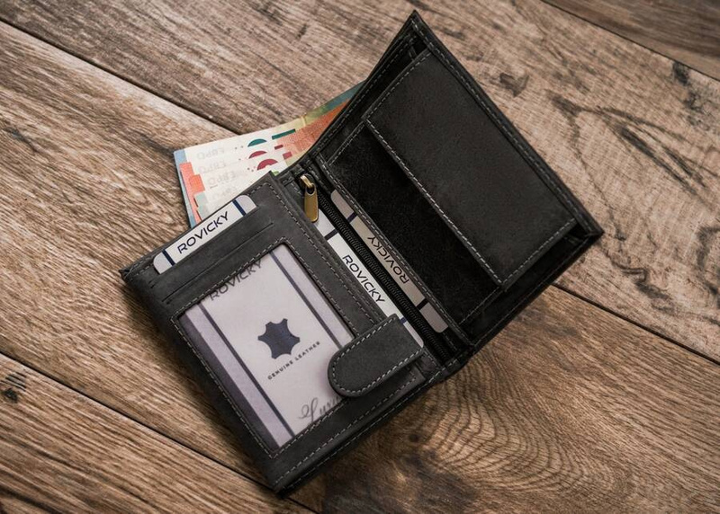 Duży skórzany portfel z indywidualnym wzorem