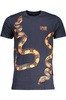 NIEBIESKI T-SHIRT M�SKI Z KR�TKIM R�KAWEM KLASY CAVALLI