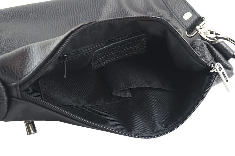 Listonoszka ze skóry naturalnej - Szara jasna