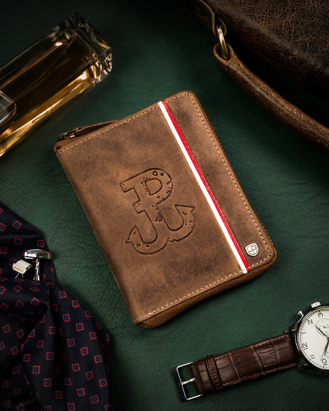 Skórzany męski portfel Peterson PTN 340PW-02 2-1-4 HUNTER