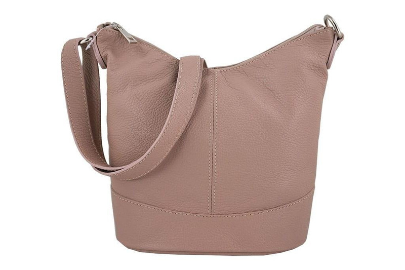 Modna torebka włoska skórzana - Beżowa