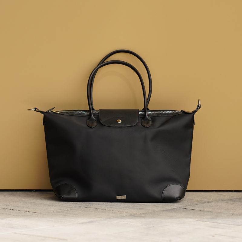 Nylonowa Torba damska shopper Solier FB48 Lestia czarna