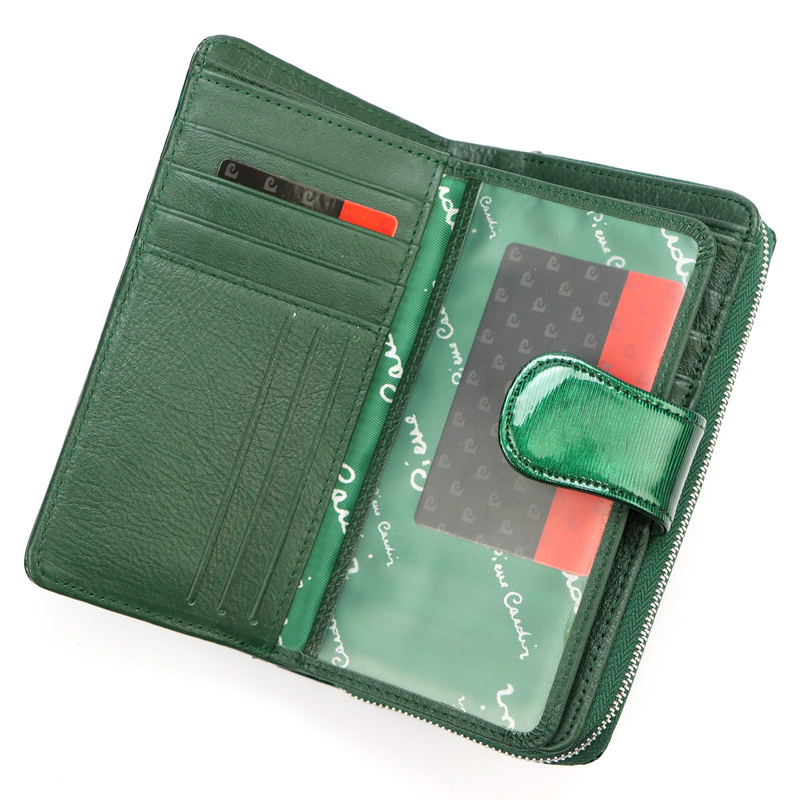 Pierre Cardin damski pionowy duży portfel skórzany podłużna portmonetka