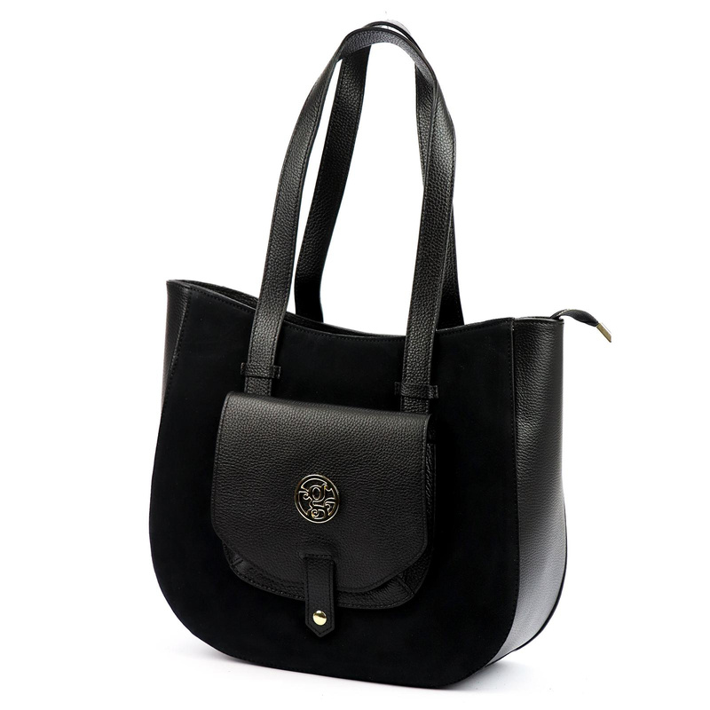 Elegancka Skórzana damska shopperbag torebka na ramię Gregorio z kieszenią