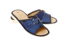 Pantofle wsuwane damskie z kokardką pw059 czerwony