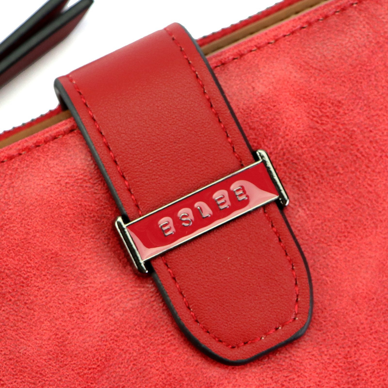 Eslee Duży Portfel Damski Podłużny Pionowy Skóra Eko Na Zatrzask