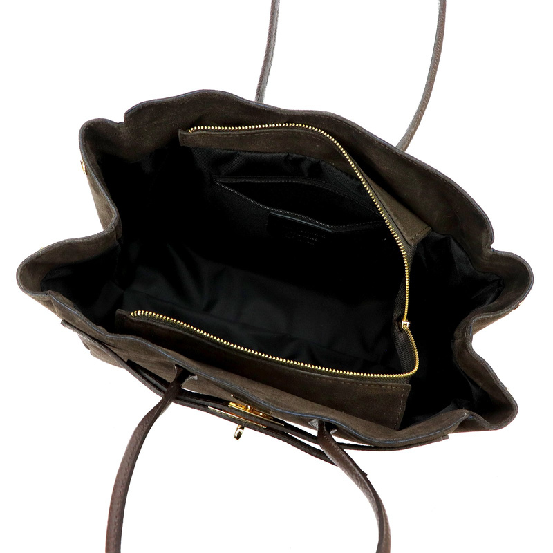 Camilla damska torebka na ramię zamszowa skóra naturalna shopperbag