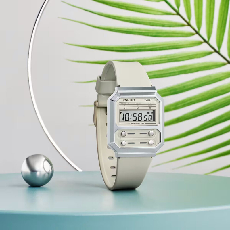Zegarek CASIO A100WEF-8AEF. Kwarcowy, Kolor beżowy. Unisex.