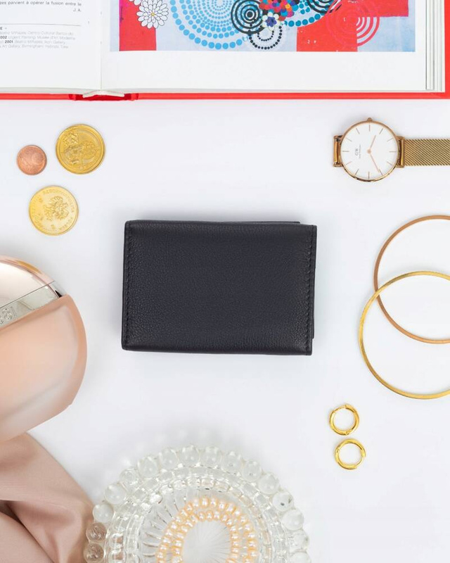 Rovicky mały damski portfel skóra naturalna zgrabna portmonetka pojemna