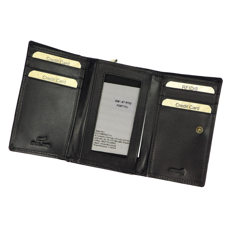 EL FORREST damski portfel skóra naturalna portmonetka na zatrzask RFID