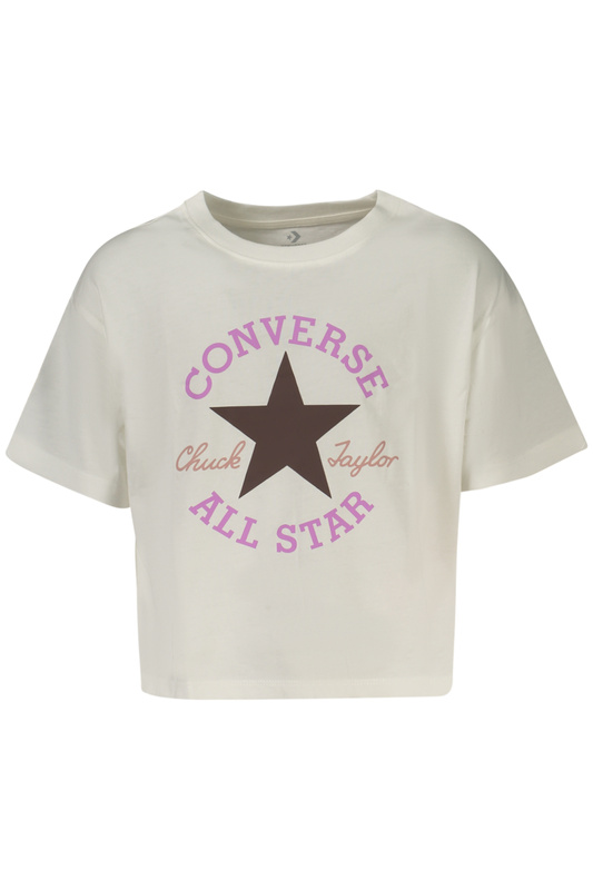Biały T-shirt dziewczęcy Converse 4CG896