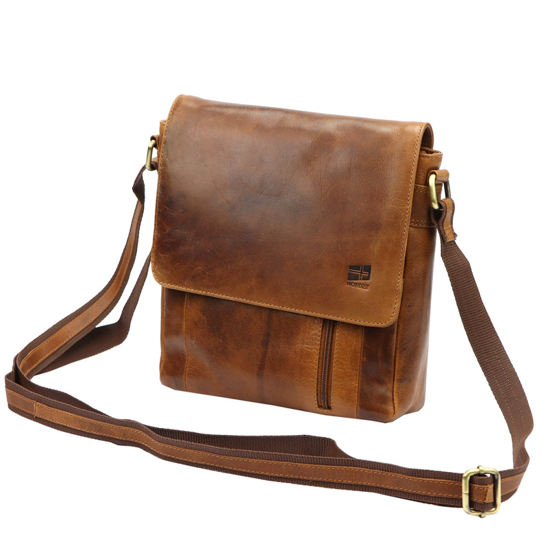 Nordee saszetka męska skóra naturalna torba na ramię miejska z kieszeniami
