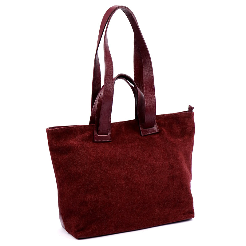 zamsz + Damska torebka ze skóry naturalnej Luka 25-077