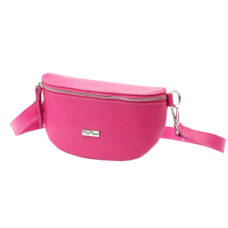 MiaMore damska saszetka nerka skóra naturalna przez ramię z kieszenią