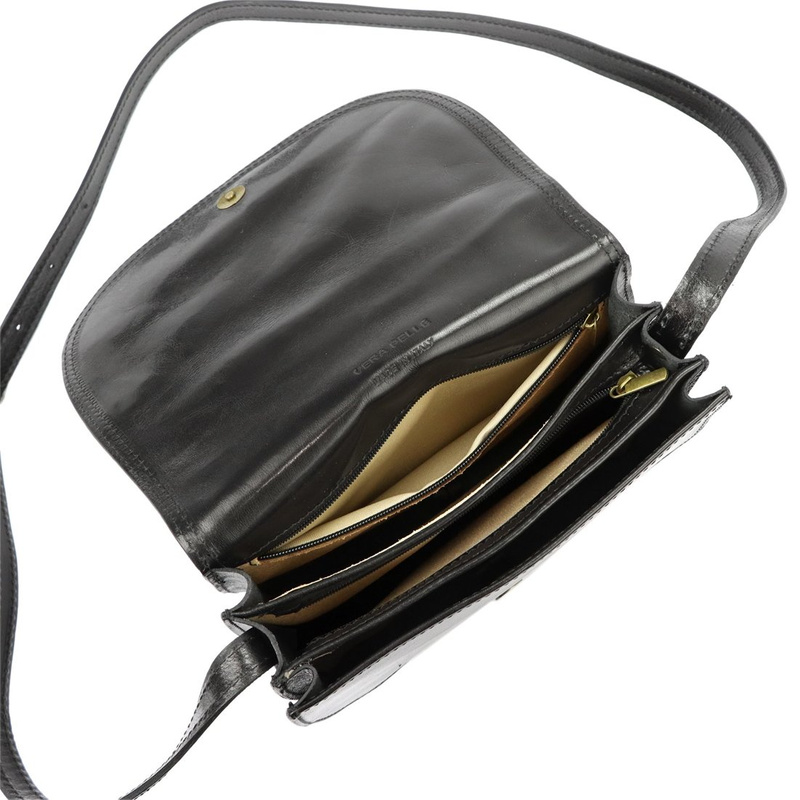 Florence Skórzana damska listonoszka przez ramię dwie komory kieszenie