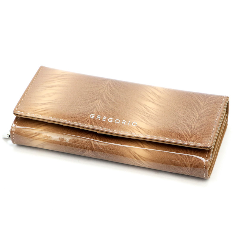 Gregorio damski portfel skóra naturalna podłużna klasyczna portmonetka