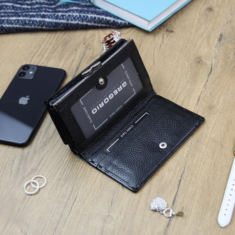 Skórzany piękny damski portfel podłużny Gregorio