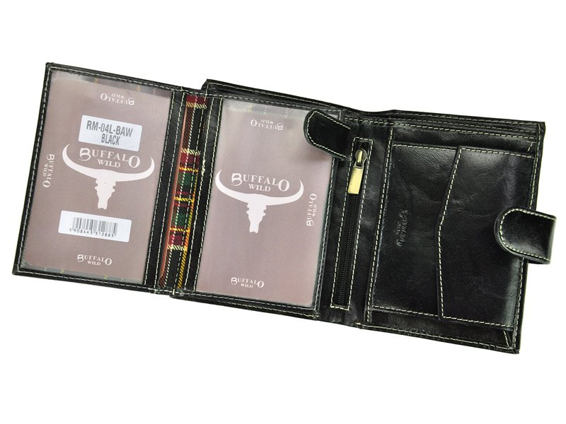 Portfel męski na karty i dokumenty z nubukowej skóry - Buffalo Wild