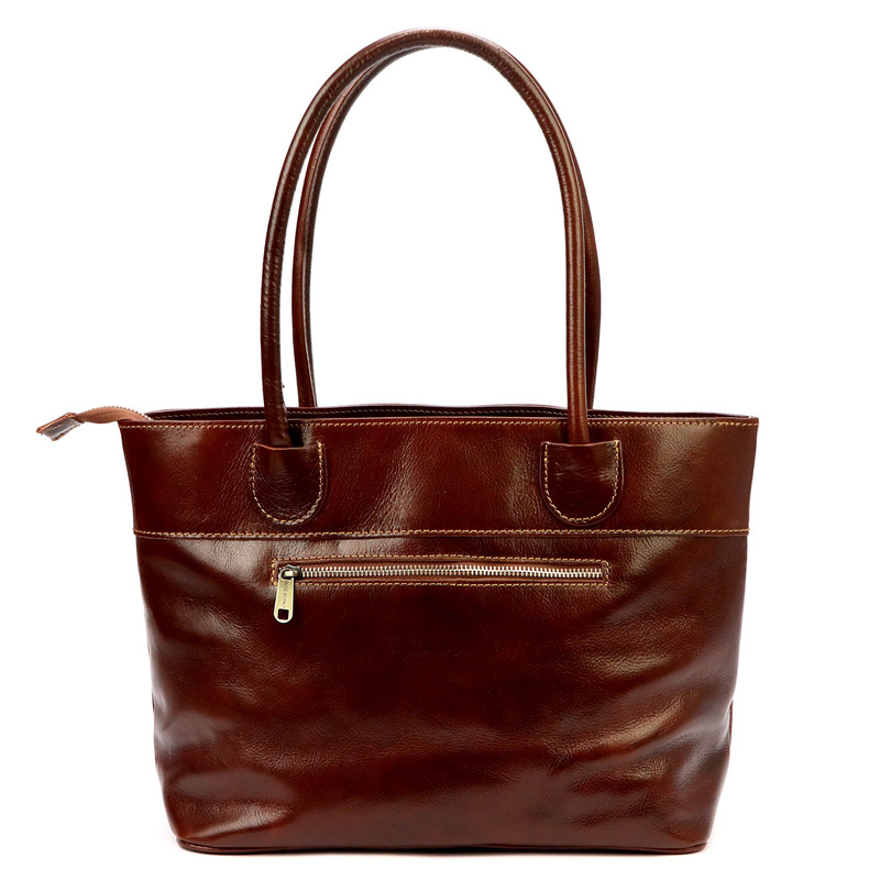 Skórzana duża elegancka damska shopperbag torebka na ramię Florence
