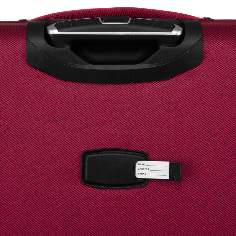 Duża walizka z wytrzymałej tkaniny poliestrowej w czerwono-niebieskim kolorze - Peterson