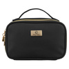 Czarna, praktyczna kosmetyczka ze skóry ekologicznej zamykana suwakiem - Rovicky